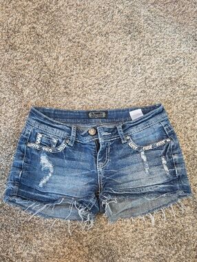 Shyanne Distressed Blue Denim Cutoff Shorts